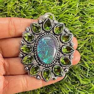 Triplet Fire Opal Pendant 925 Sterling Silver Pendant Triplet Fire Opal Gemstone Handmade Silver Jewelry Opal Silver Pendant For Necklaces