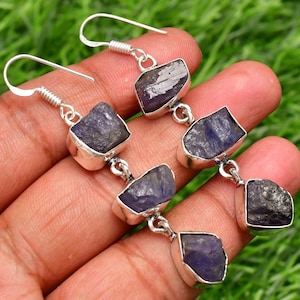 Natural Kyanite Rough Earrings Kyanite 925 Sterling Silver Handmade Earrings Kyanite Dangle Earrings For Women Kyanite Earrings For Gift