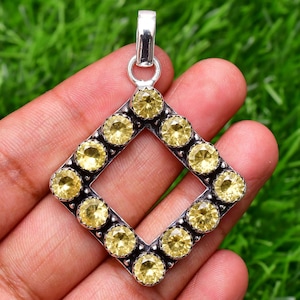 Citrine Pendant 925 Sterling Silver Pendant Citrine Gemstone Handmade Silver stone Jewelry Citrine Silver Pendant For Necklace Women