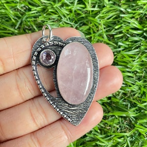 Rose Quartz Pendant 925 Sterling Silver Pendant Rose Quartz Gemstone Pendant Handmade Silver Gemstone Jewelry Quartz Pendant For Necklaces