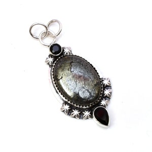 Marcasite Pendant 925 Sterling Silver Pendant Marcasite Gemstone Pendant Handmade Silver stone Jewellery Marcasite Pendant For Necklaces