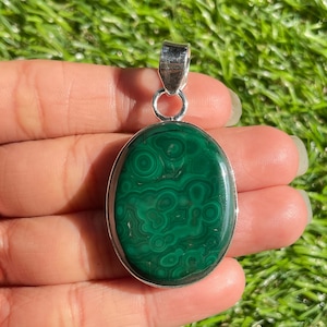 Malachite 925 Sterling Silver Pendant Malachite Gemstone Handmade Silver Jewelry Malachite Pendant For Necklaces Chakra Alignment Pendant