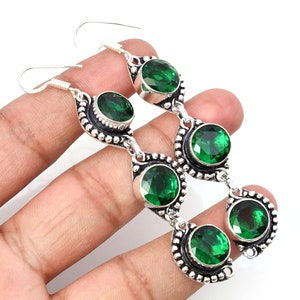 Diopside Earrings Diopside 925 Sterling Silver Gemstone Handmade Earring Diopside Dangle Earrings For Women Diopside Earrings For Gift