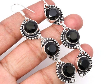 Black Onyx Earring Black Onyx 925 Sterling Silver Gemstone Handmade Earring Black Onyx Earrings For Her Black Onyx Silver Earring For Women