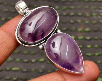 Handgefertigter Amethyst Anhänger aus 925 Sterling Silber