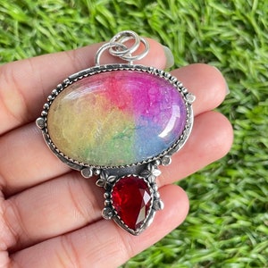 Solar Quartz Pendant 925 Sterling Silver Pendant Solar Quartz Gemstone Pendant Handmade Silver Gemstone Jewelry Quartz Pendant For Necklaces