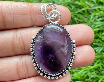Handgefertigter Amethyst Anhänger aus 925 Sterling Silber