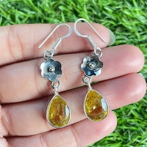 Citrine Earrings Citrine Gemstone 925 Sterling Silver Jewelry Citrine Earrings Handmade Earring Citrine Earring For Women Gift For Her