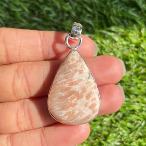 Scolecite Pendant 925 Sterling Silver Pendant Scolecite Gemstone Handmade Silver Gemstone Jewelry Scolecite Silver Pendant For Necklaces