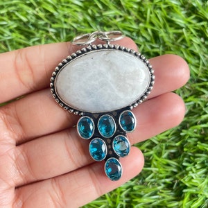Moonstone Pendant 925 Sterling Silver Pendant Moonstone Gemstone Pendant Handmade Silver Gemstone Jewellery Moonstone Pendant For Necklaces