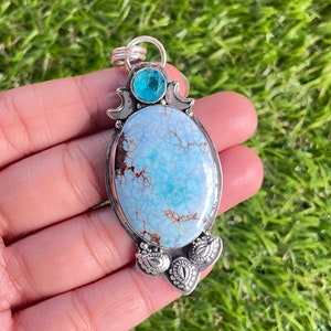 Turquoise Pendant 925 Sterling Silver Pendant Turquoise Gemstone Pendant Handmade Silver Gemstone Jewellery Turquoise Pendant For Necklace