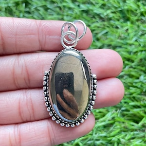 Golden Pyrite Gemstone Pendant 925 Sterling Silver Pendant Golden Pyrite Gemstone Pendant Handmade Silver Pendant For Necklaces Women