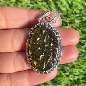 Moldavite Pendant 925 Sterling Silver Pendant Moldavite Gemstone Handmade Silver stone Jewelry Moldavite Silver Pendant For Necklace Women