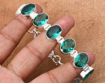Paraiba Tourmaline 925 Sterling Silver Bracelet Paraiba Tourmaline Gemstone Silver Jewelry for Gift Bracelet For women Pain relief Bracelet