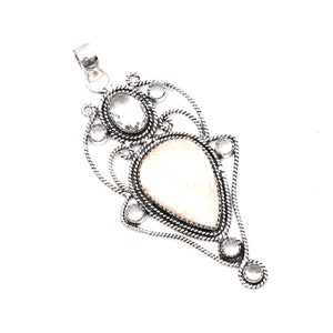 Scolecite Pendant 925 Sterling Silver Pendant Scolecite Handmade Pendant Scolecite Silver Pendant For Necklaces Women