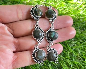 Labradorite Earrings Labradorite 925 Sterling Silver Gemstone Handmade Earring Labradorite Dangle Earrings For Women Earrings For Gift
