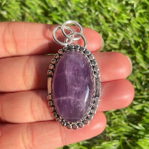 Amethyst Pendant 925 Sterling Silver Pendant Amethyst Gemstone Handmade Silver stone Jewelry Amethyst Silver Amethyst Pendant For Necklace