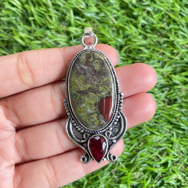 Dragon Blood Jasper Pendant 925 Sterling Silver Pendant Dragon Blood Jasper Gemstone Pendant Handmade Silver Pendant For Necklaces Women