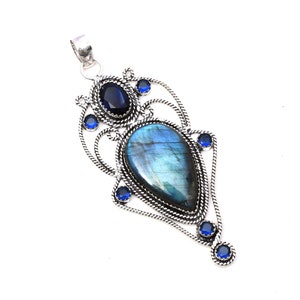 Labradorite Pendant: Handmade 925 Sterling Silver Necklace