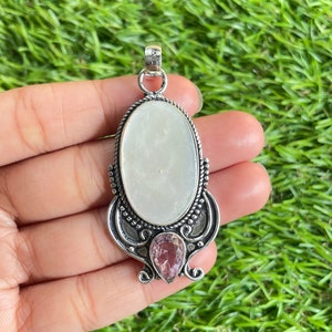 Mother of pearl Gemstone Pendant 925 Sterling Silver Pendant Mother of pearl Gemstone Pendant Handmade Silver Jewelry Pendant For Necklaces