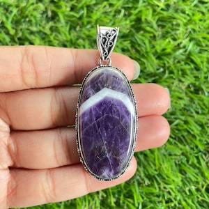 Amethyst Pendant 925 Sterling Silver Pendant Amethyst Gemstone Handmade Silver stone Jewelry Amethyst Silver Amethyst Pendant For Necklaces