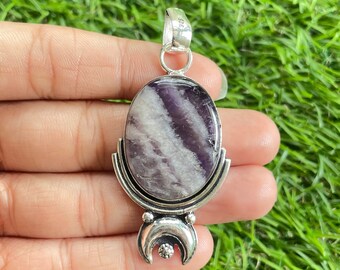 Handmade Amethyst Pendant: 925 Sterling Silver Gemstone Jewelry