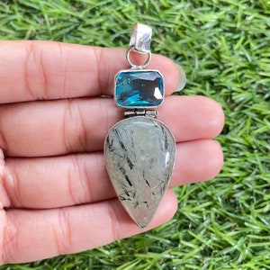 Prehnite Pendant 925 Sterling Silver Pendant Prehnite Gemstone Pendant Handmade Silver Gemstone Jewelry Prehnite Pendant For Necklaces