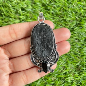 Black Tourmaline Pendant 925 Sterling Silver Pendant Tourmaline Gemstone Pendant Handmade Silver Gemstone Jewelry Gift for Her Gift for mom