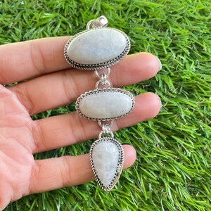 Moonstone Pendant 925 Sterling Silver Pendant Moonstone Gemstone Handmade Silver Gemstone Jewelry Moonstone Pendant For Necklaces Women