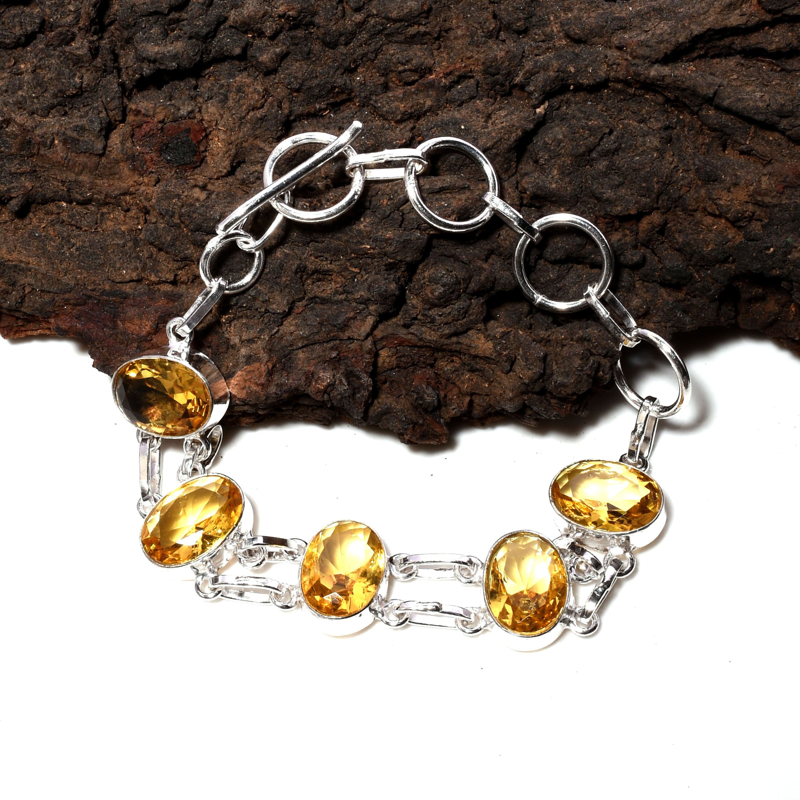 ETERNAL JADE . Pulsera De Plata De Ley 925 Chapada En