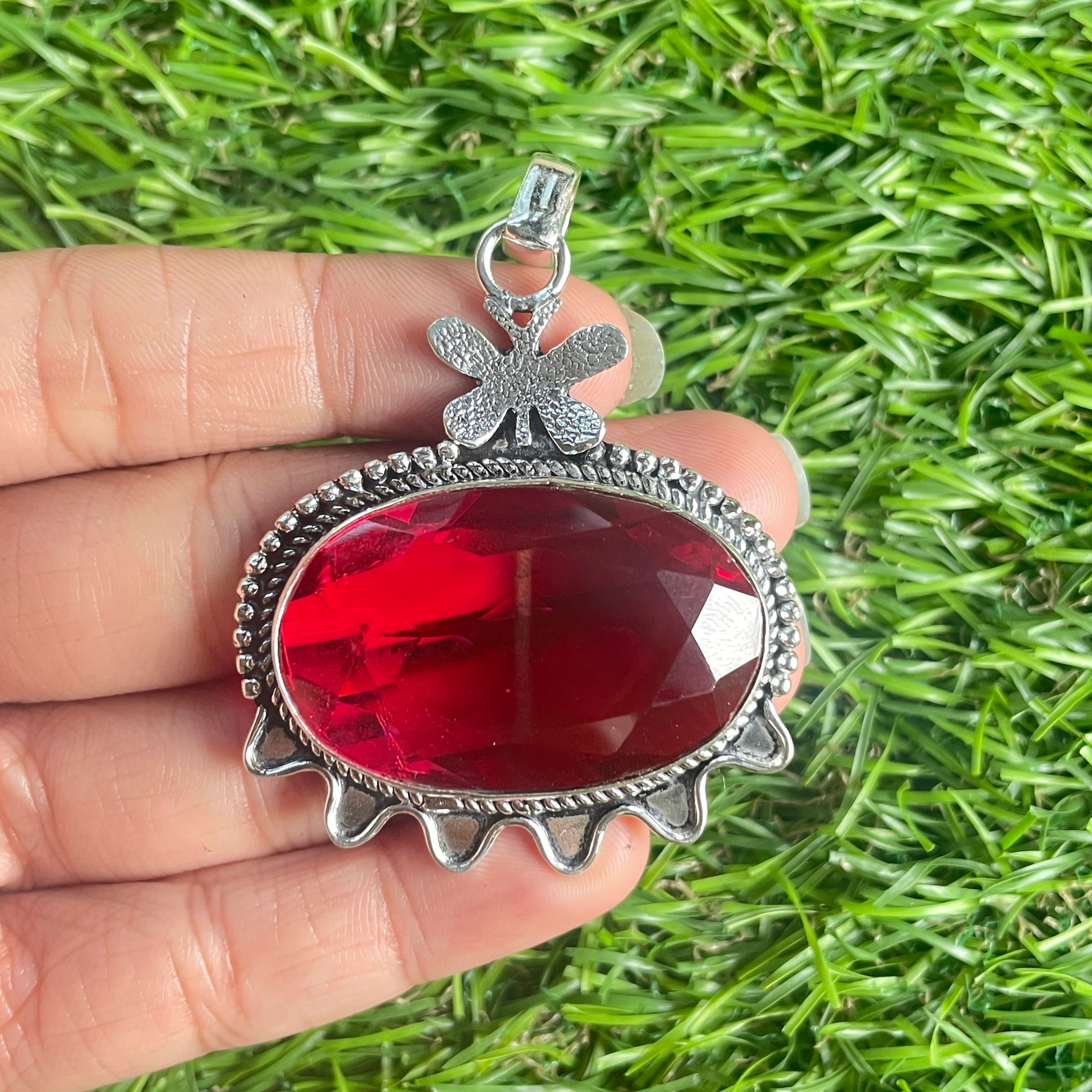 Ciondolo Con Granato E Diamanti - Foto 10