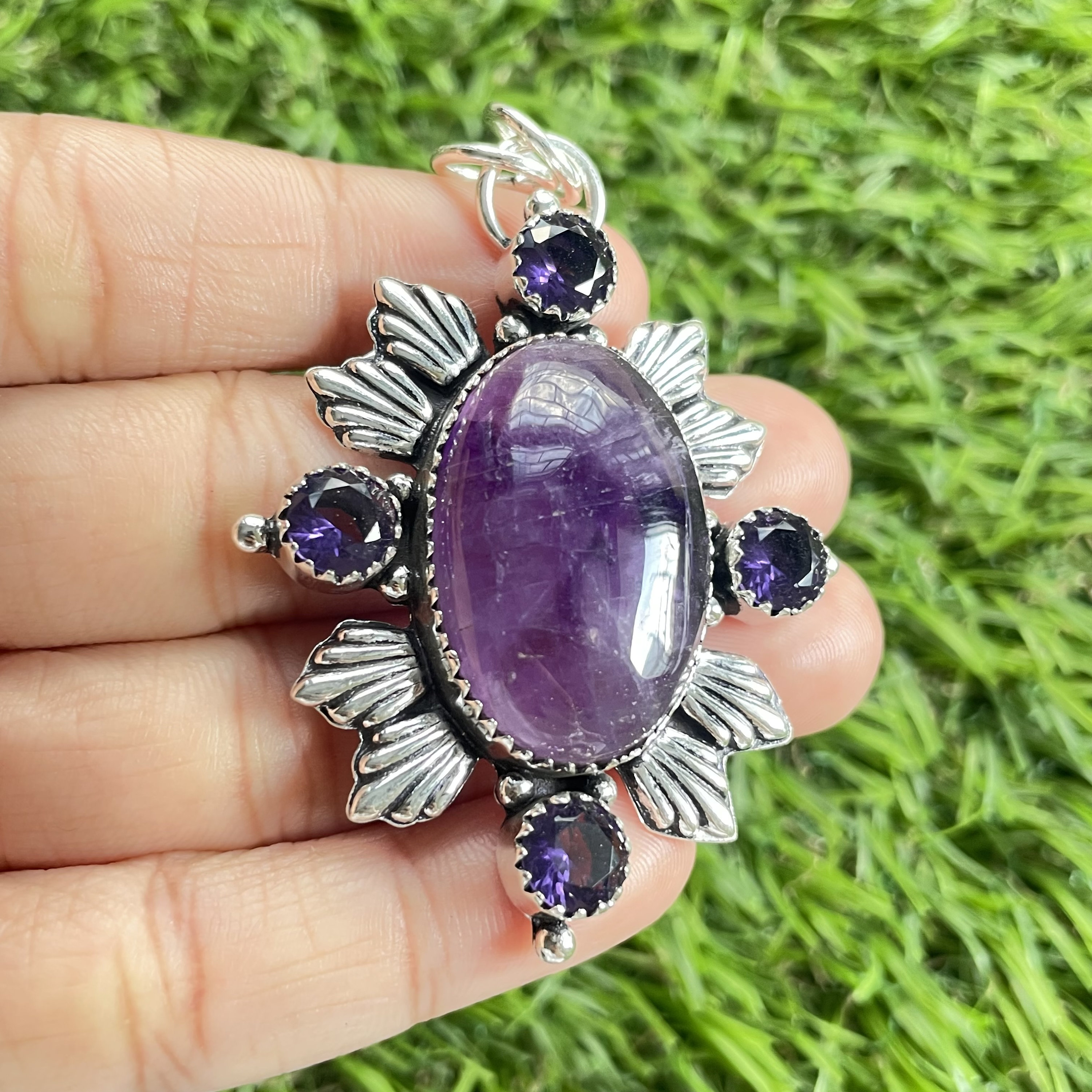 充実の品 Amethyst 925 Sterling Silver Pendant Jewelry Amethyst アクセサリー