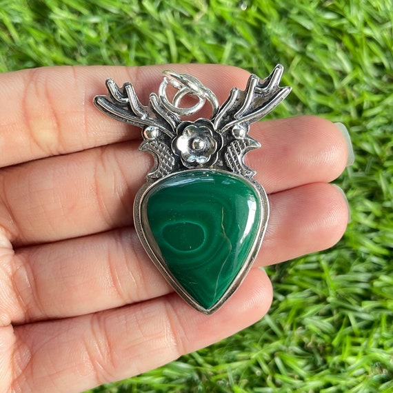 925シルバー マラカイト ネックレス ペンダント