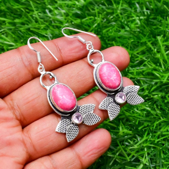 Handmade Santa Rosa Turquoise Earrings In 925 Sterling Silver - 1.85 Inch Drop Dangle Earrings 6 thumbnail image