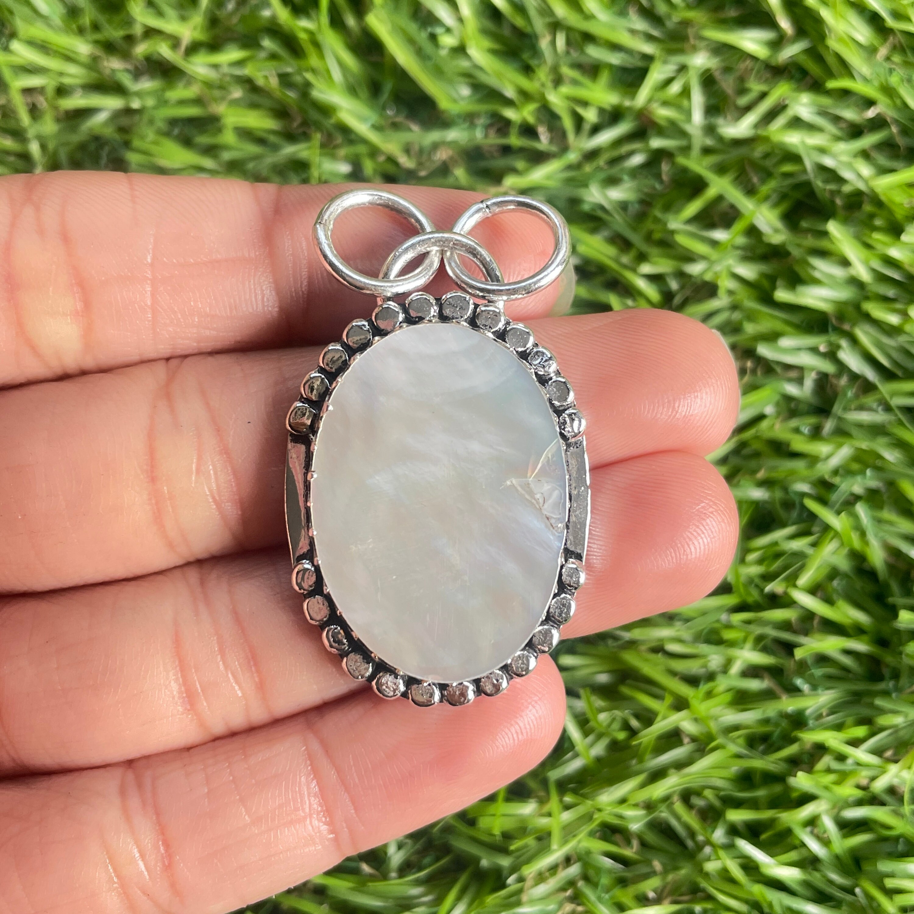Mother of Pearl Pendant 925 Sterling Silver Pendant Pearl