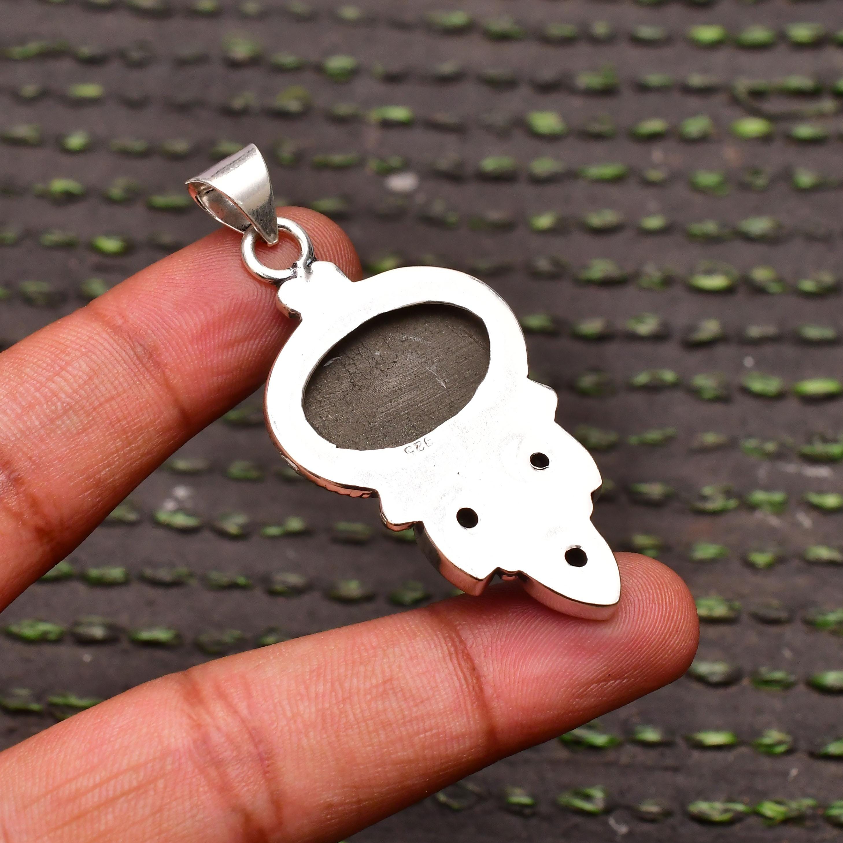 Apache Pyrite & Spinel 925 Sterling Silver Pendant - Handmade - Etsy