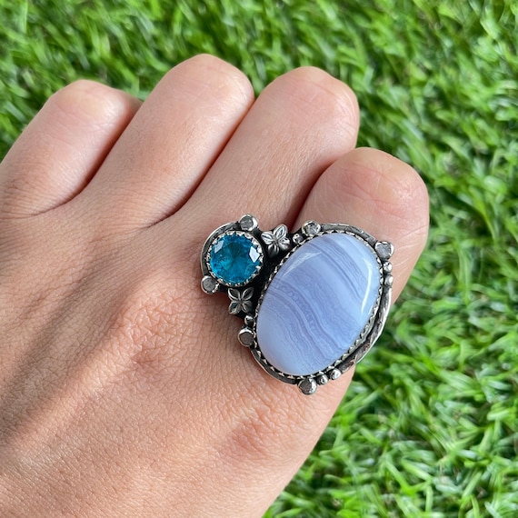 Blue lace agate jewelry sale