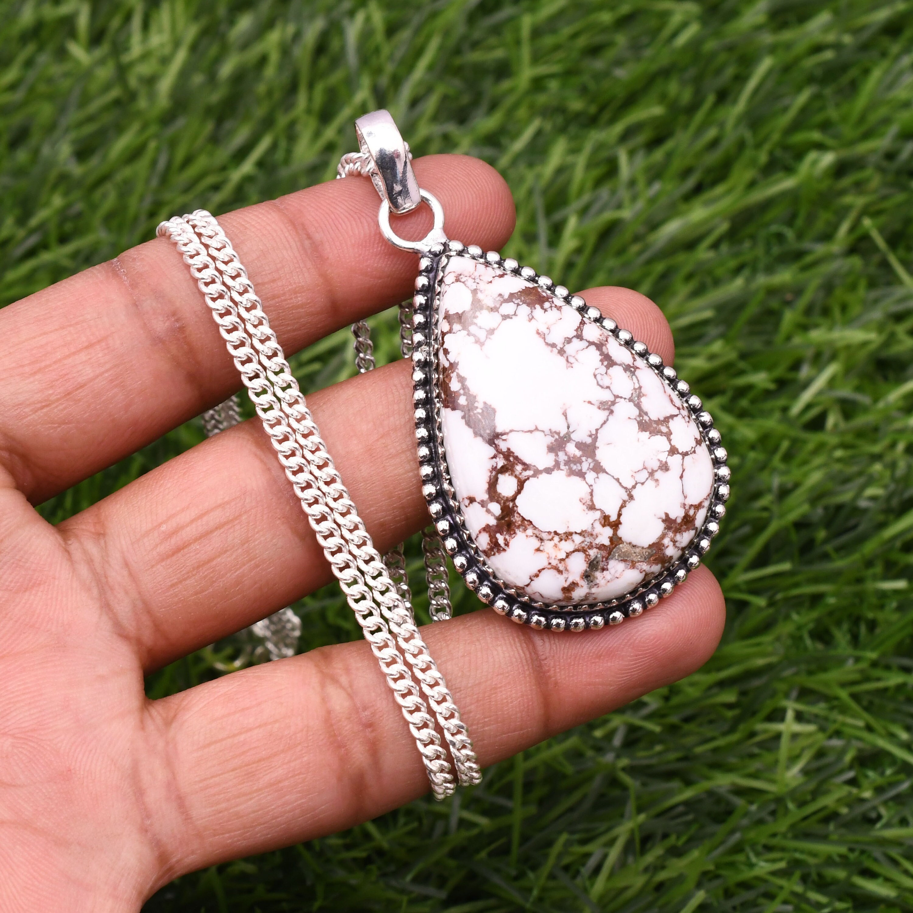 ネックレス・ペンダント Horse Turquoise Pendant Necklace #6763 Wild Horse Pendant 925 Sterling Silver Pendant Wild Horse