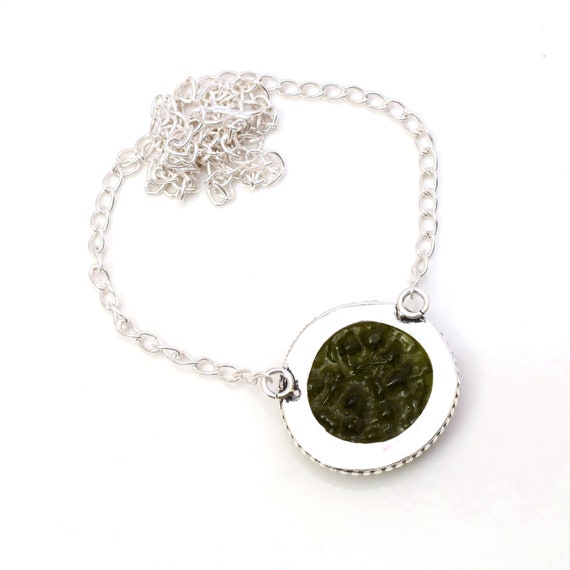 Collier Femme Argent 925 Fait Main Avec Pierre Naturelle Cornaline Rouge - Longueur 18 Pouces