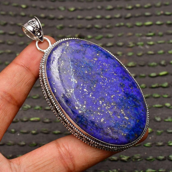 Lapis Lazuli 925 Sterling Silver Pendant Lapis Lazuli Gemstone Handmade  Silver Gemstone Jewelry Birthstone Pendant Lazuli Healing Pendant