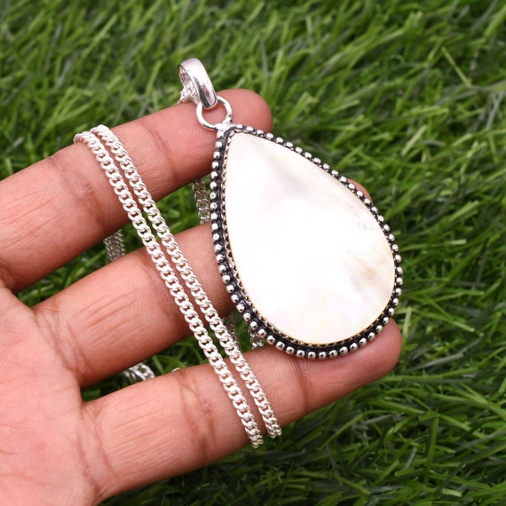 最高 Mother of Pearl Pendant 925 Sterling Silver Pendant Pearl アクセサリー