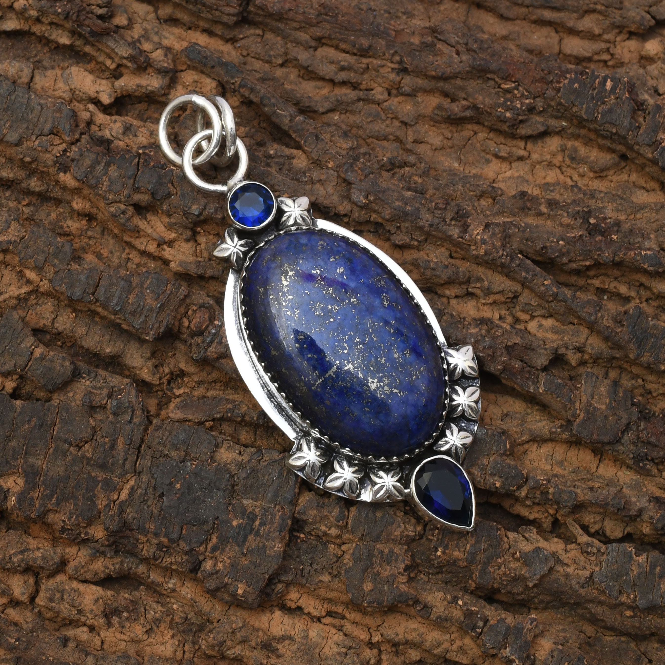 Pendentif en argent SilverGems avec pierre précieuse Lapis