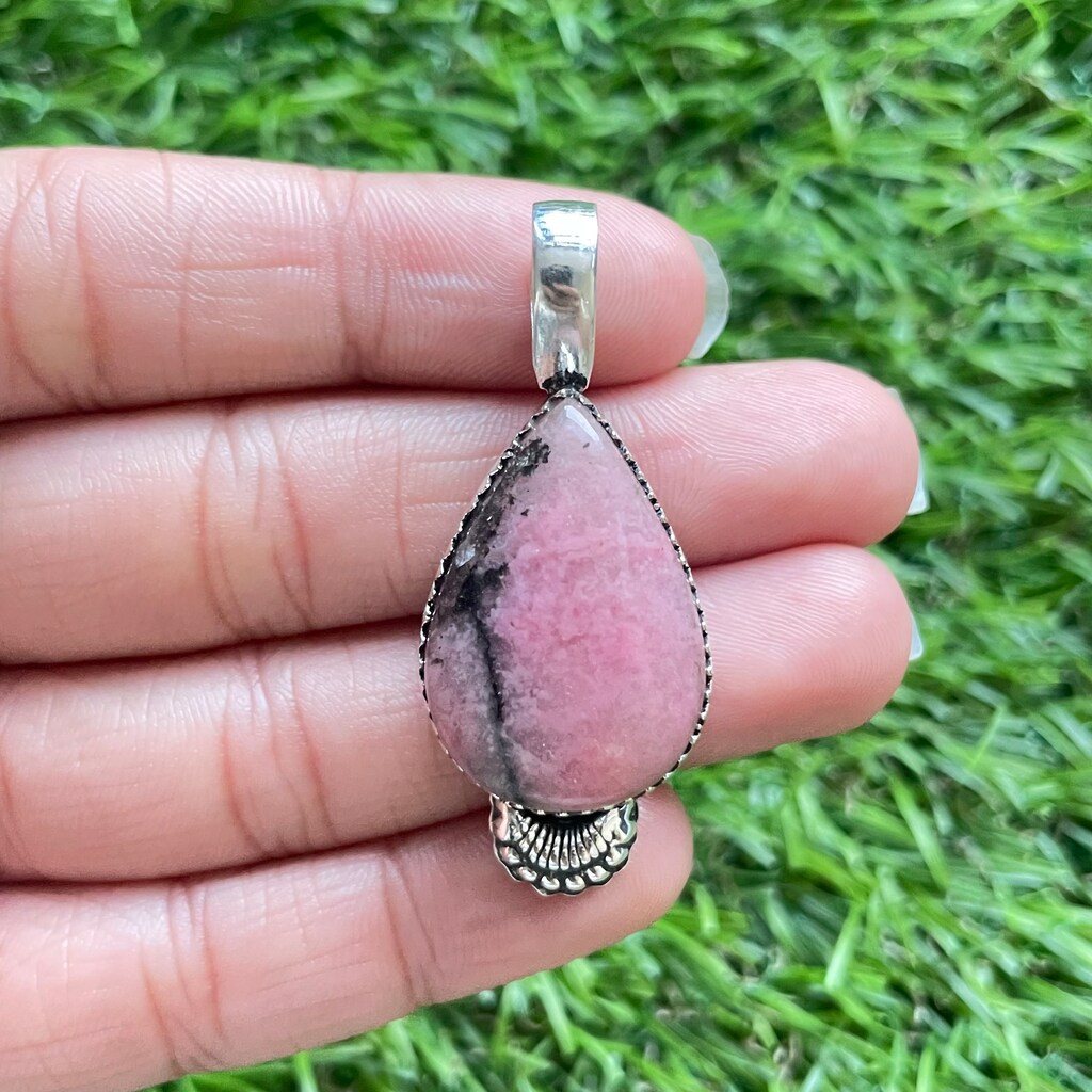 Ciondolo Donna In Argento 925 Con Citrino - Fatto A Mano Stile Boho