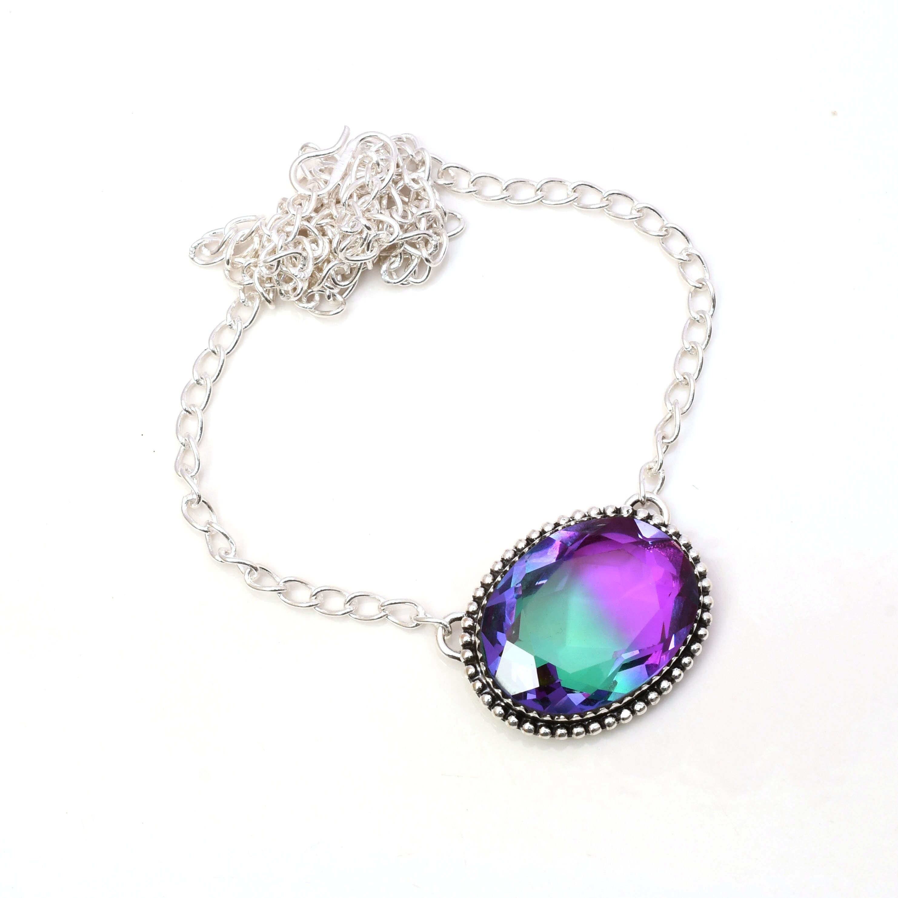 Ciondolo in argento Boho con tormalina bicolore, ciondolo con pietra preziosa, ciondolo, gioielli placcati in argento 925, regalo di nozze, ciondolo per lei - Italia Ciondolo in argento Boho con tormalina bicolore, ciondolo con pietra preziosa, ciondolo, gioielli placcati in argento 925, regalo di nozze, ciondolo per lei - Italia