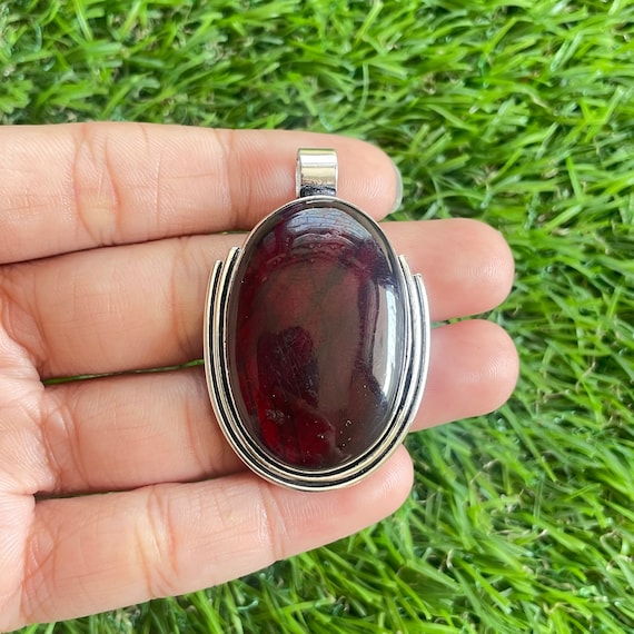 Red Labradorite 925 Sterling Silver Pendant Labradorite Stone