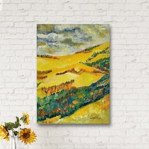 Nature scenery painting, mountain art, ukrainian sellers, abstract painting, original oil painting