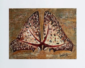 Dipinto a olio di farfalle, arte di insetti vintage, decorazione murale in stile fattoria