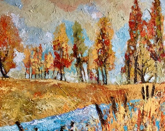 秋の油絵 木の絵 秋の絵画 アートワーク グラハム・ガーケン - Etsy 日本