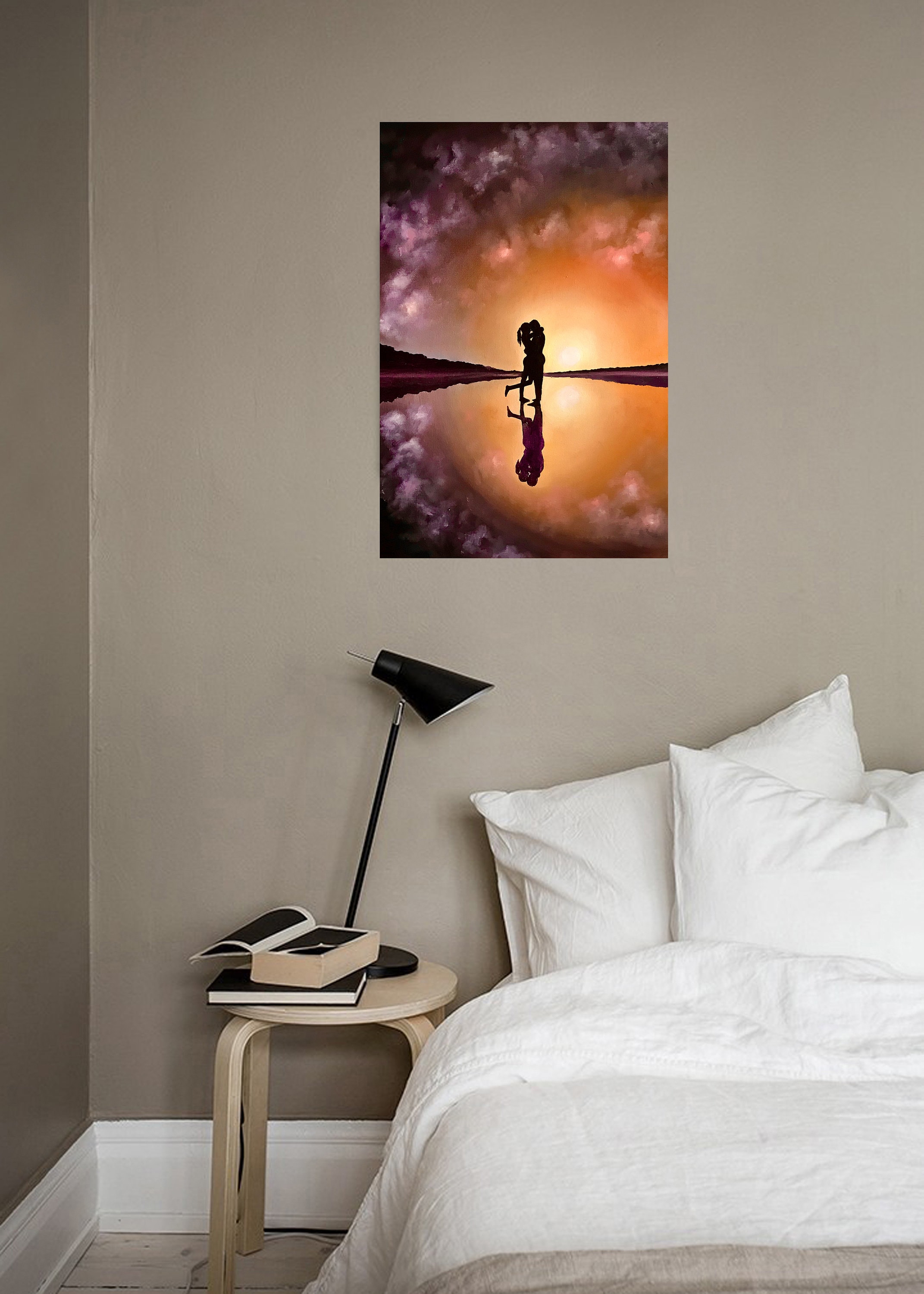 Couple Art, Original Oil Painting, Love Canvas Painting, Bedroom Wall ...