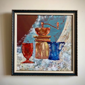 Still life oil painting original Oil painting on canvas Still life wall art Impasto painting Still life framed Artwork framed Kitchen decor
